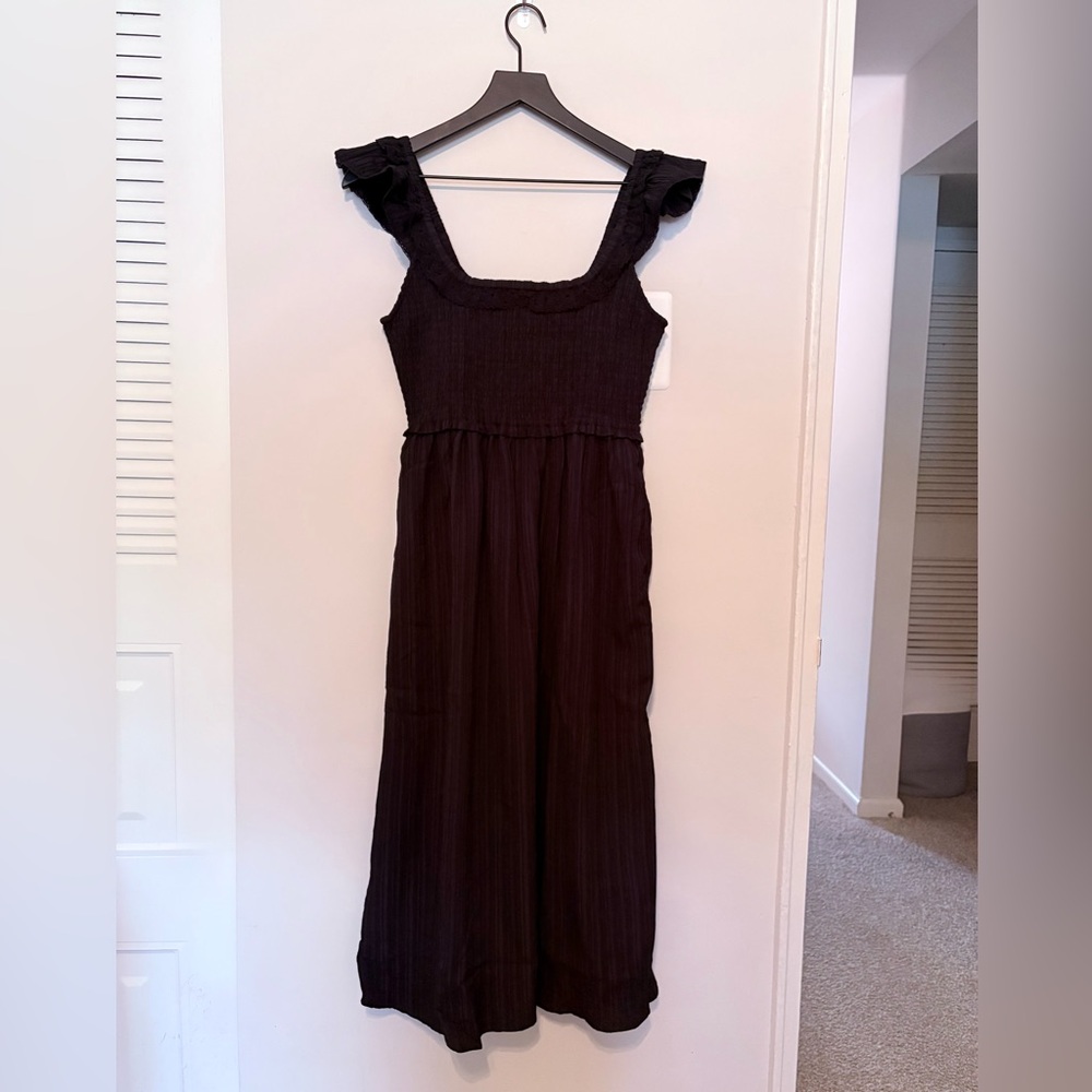 American Eagle Outfitters Black Smocked Sundress